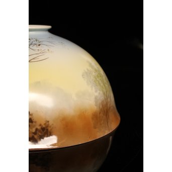 日陶オールドノリタケ洋画電笠/照明　A1618 