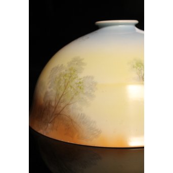 日陶オールドノリタケ洋画電笠/照明　A1618 