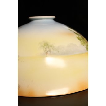 日陶オールドノリタケ洋画電笠/照明　A1618 