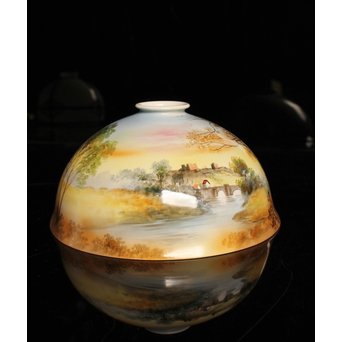 日陶オールドノリタケ洋画電笠/照明　A1618