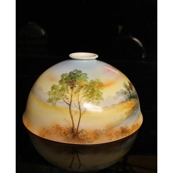 日陶オールドノリタケ洋画電笠/照明　A1618 