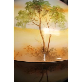 日陶オールドノリタケ洋画電笠/照明　A1618 