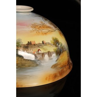 日陶オールドノリタケ洋画電笠/照明　A1618 