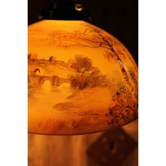 日陶オールドノリタケ洋画電笠/照明　A1618 