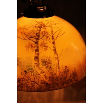 日陶オールドノリタケ洋画電笠/照明　A1618 