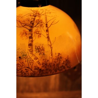 日陶オールドノリタケ洋画電笠/照明　A1618 