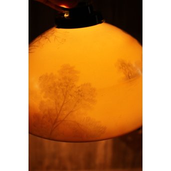 日陶オールドノリタケ洋画電笠/照明　A1618 