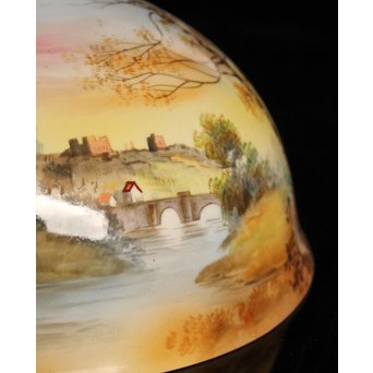 日陶オールドノリタケ洋画電笠/照明　A1618 