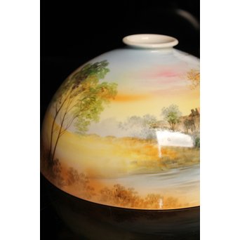 日陶オールドノリタケ洋画電笠/照明　A1618 