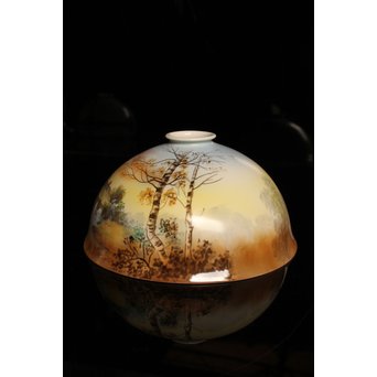 日陶オールドノリタケ洋画電笠/照明　A1618 