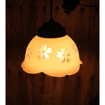 桜模様の切子電笠　A1625 