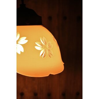 桜模様の切子電笠　A1625 