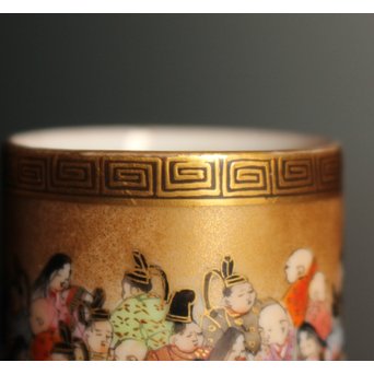 九谷鏑木製　毛筆細字　茶巾筒　K363 