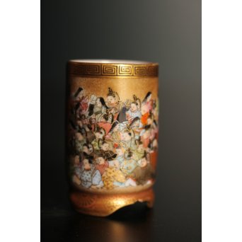 九谷鏑木製　毛筆細字　茶巾筒　K363 