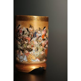 九谷鏑木製　毛筆細字　茶巾筒　K363 