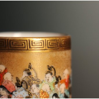 九谷鏑木製　毛筆細字　茶巾筒　K363 