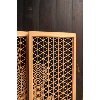 デッドストック美品　桜麻胡麻他七種組子意匠書院　4枚1組　R1983 