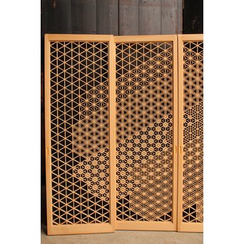 デッドストック美品　桜麻胡麻他七種組子意匠書院　4枚1組　R1983 