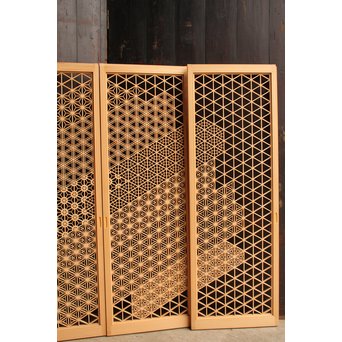 デッドストック美品　桜麻胡麻他七種組子意匠書院　4枚1組　R1983 