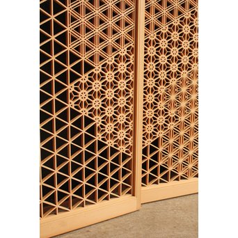 デッドストック美品　桜麻胡麻他七種組子意匠書院　4枚1組　R1983 