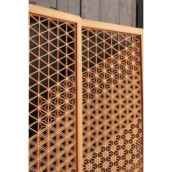 デッドストック美品　桜麻胡麻他七種組子意匠書院　4枚1組　R1983 