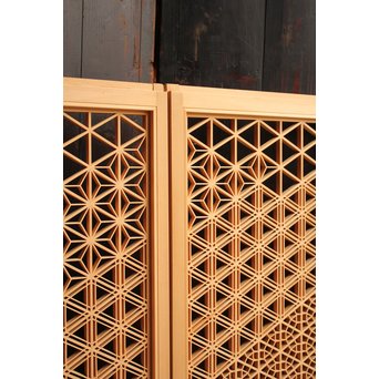 デッドストック美品　桜麻胡麻他七種組子意匠書院　4枚1組　R1983 