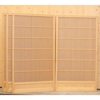 デッドストック美品　大型両面仕様ワーロン格子建具　4枚1組　L831