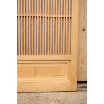 デッドストック美品　大型両面仕様ワーロン格子建具　4枚1組　L831 