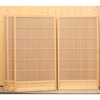 デッドストック美品　大型両面仕様ワーロン格子建具　4枚1組　L831 