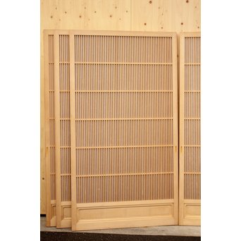 デッドストック美品　大型両面仕様ワーロン格子建具　4枚1組　L831 
