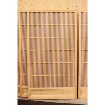 デッドストック美品　大型両面仕様ワーロン格子建具　4枚1組　L831 