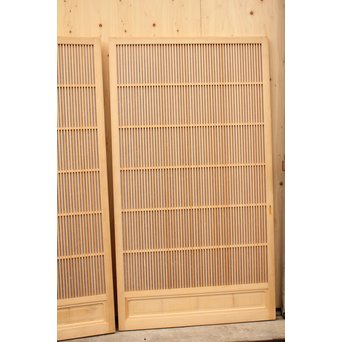 デッドストック美品　大型両面仕様ワーロン格子建具　4枚1組　L831 