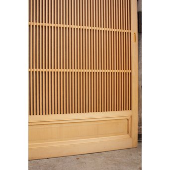 デッドストック美品　大型両面仕様ワーロン格子建具　4枚1組　L831 