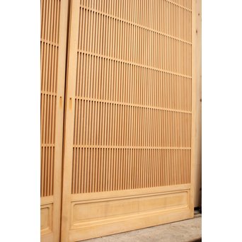 デッドストック美品　大型両面仕様ワーロン格子建具　4枚1組　L831 