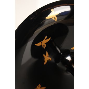 塗師 橘屋友七作　耕作蒔絵高坏　S2839 