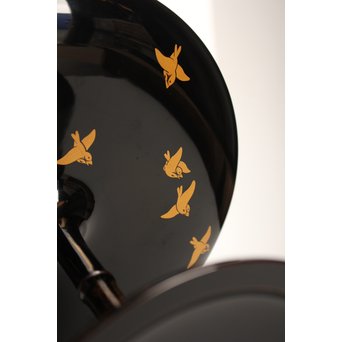 塗師 橘屋友七作　耕作蒔絵高坏　S2839 