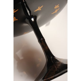 塗師 橘屋友七作　耕作蒔絵高坏　S2839 