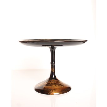 塗師 橘屋友七作　耕作蒔絵高坏　S2839 