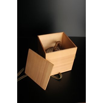 柿畠甚次郎　純銀製籐巻提手芋頭砲口打出銀瓶　K368 