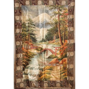 明治刺繍画 壁掛タペストリー　S2847