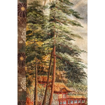 明治刺繍画 壁掛タペストリー　S2847 
