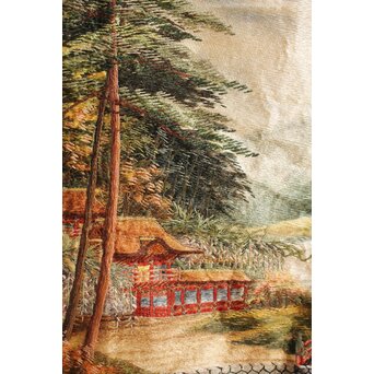 明治刺繍画 壁掛タペストリー　S2847 