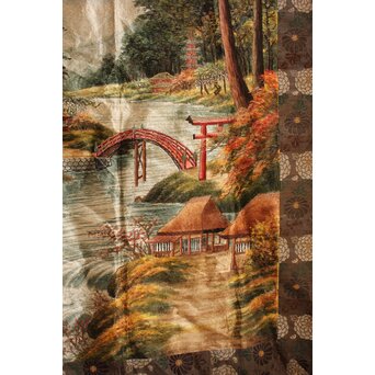 明治刺繍画 壁掛タペストリー　S2847 