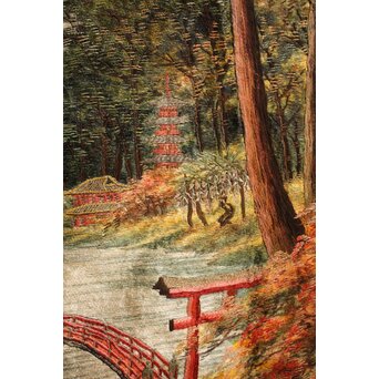 明治刺繍画 壁掛タペストリー　S2847 