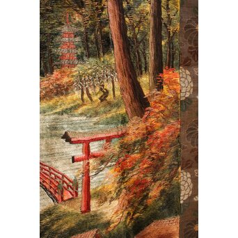 明治刺繍画 壁掛タペストリー　S2847 