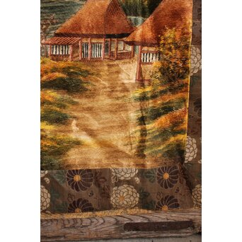 明治刺繍画 壁掛タペストリー　S2847 