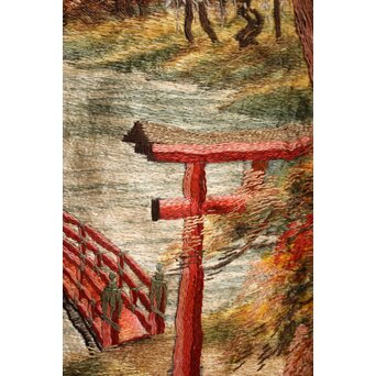 明治刺繍画 壁掛タペストリー　S2847 