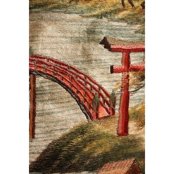 明治刺繍画 壁掛タペストリー　S2847 