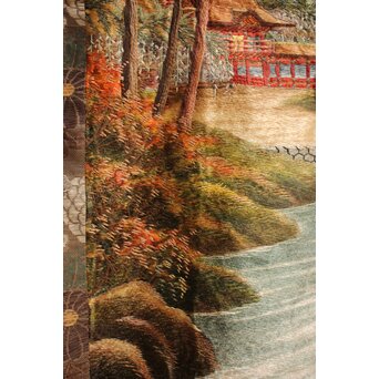 明治刺繍画 壁掛タペストリー　S2847 