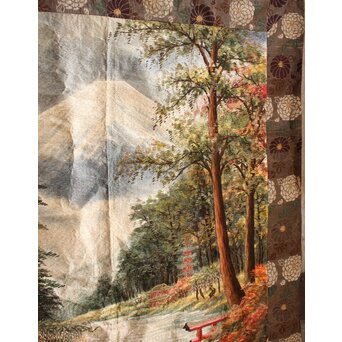 明治刺繍画 壁掛タペストリー　S2847 